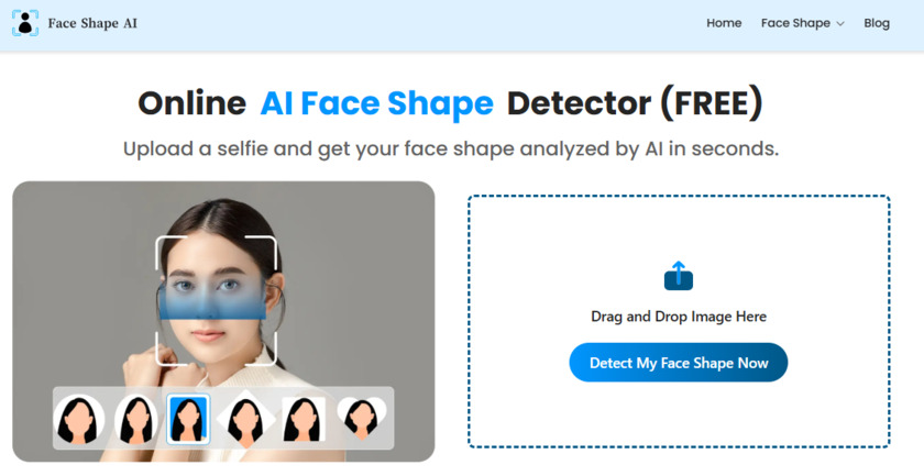 Face Shape Recognition Landing Page