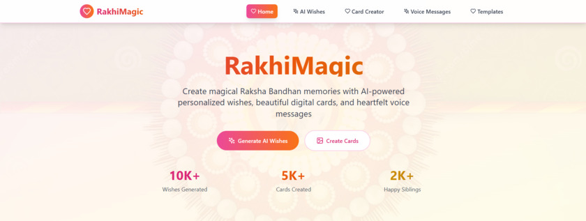 Rakhi Magic Landing Page