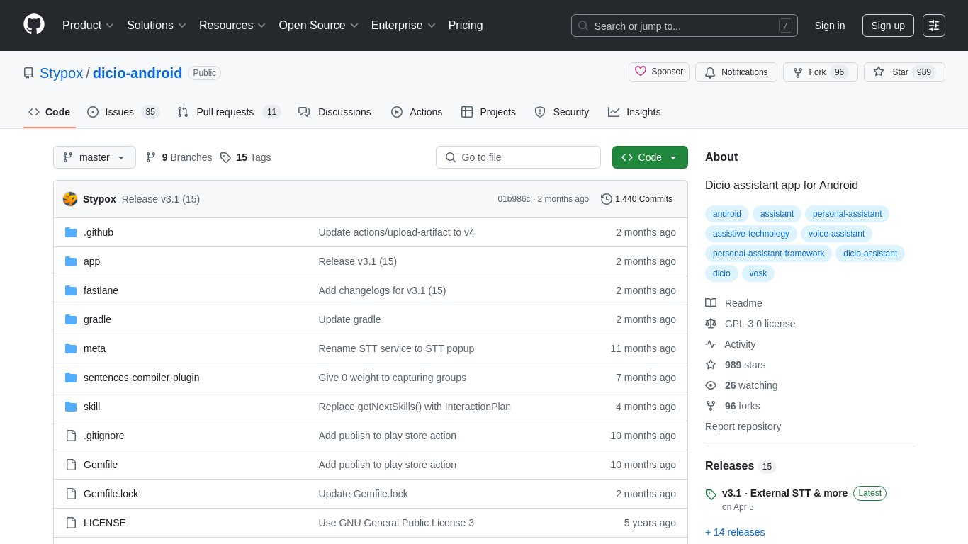 Dicio Landing page