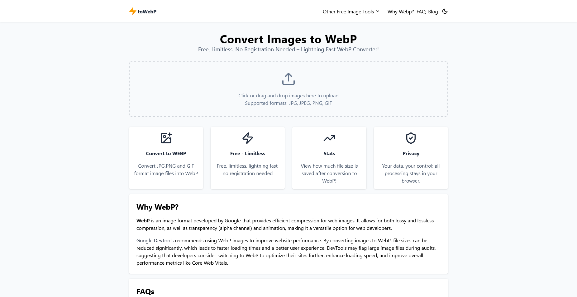 toWebP.online main page