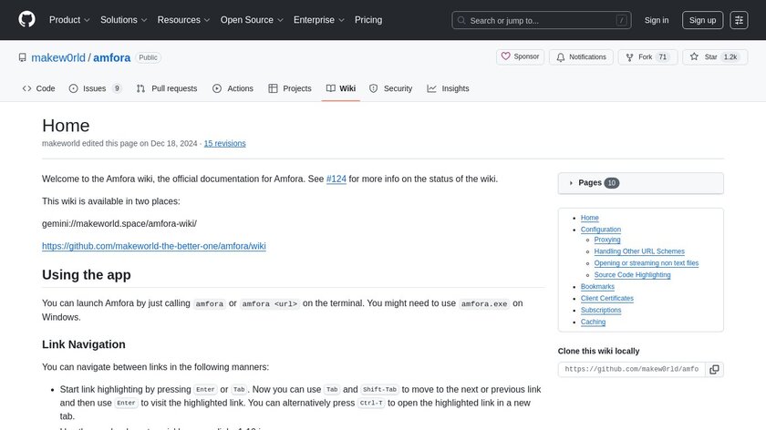 Amfora Landing Page