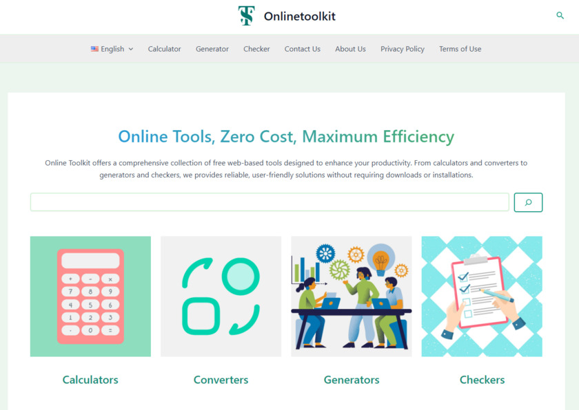 Onlinetoolkit.co Landing Page