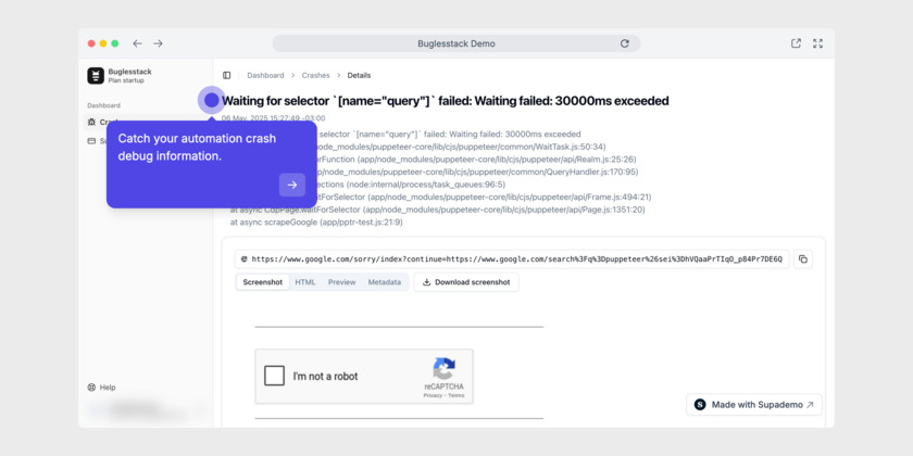Buglesstack Landing Page