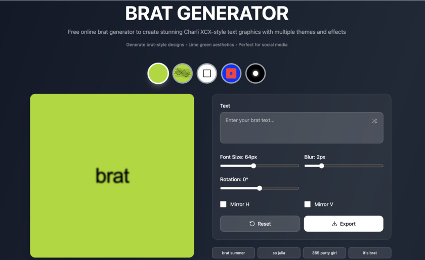 Bratgenerator.lol Landing Page