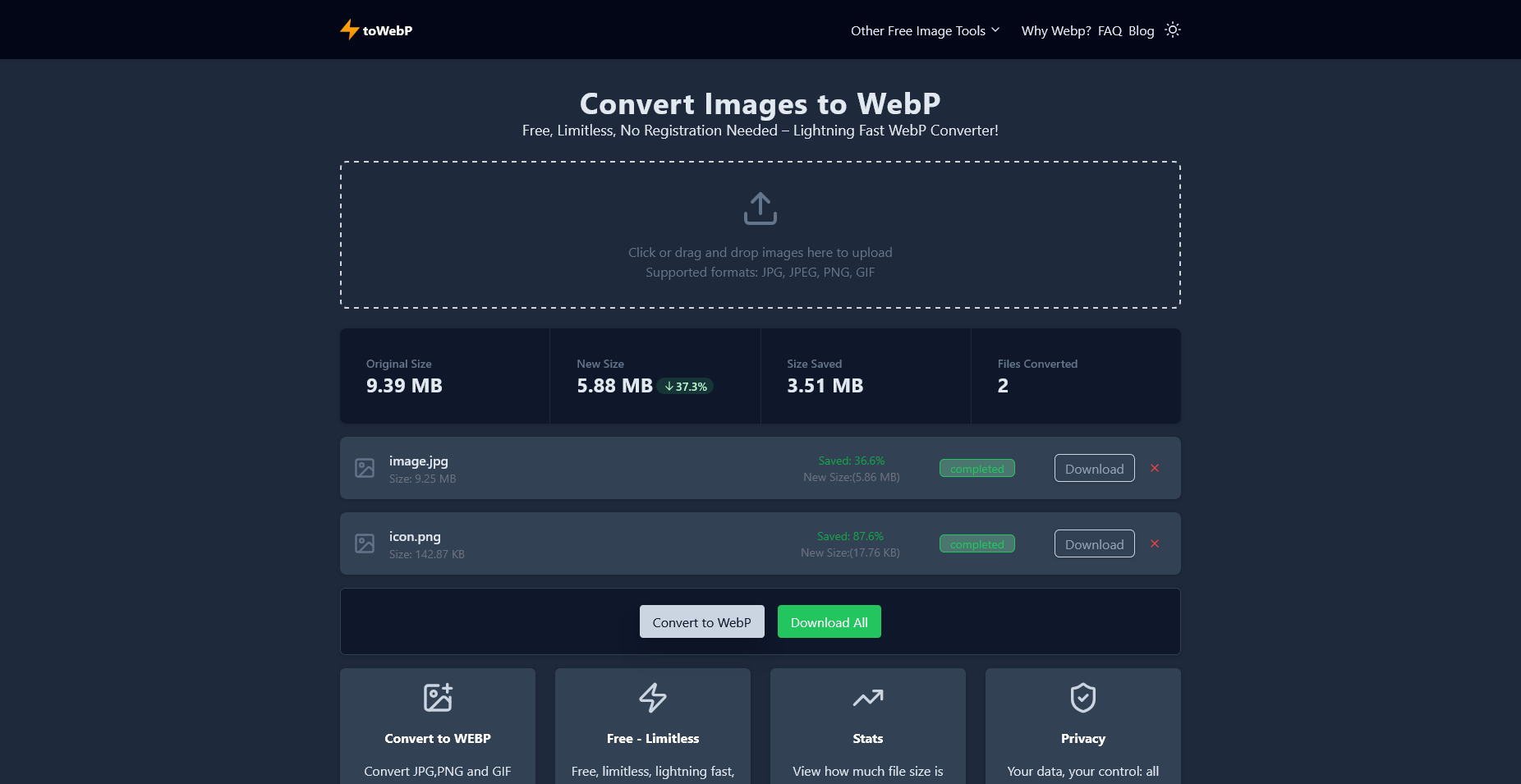 toWebP.online dark mode