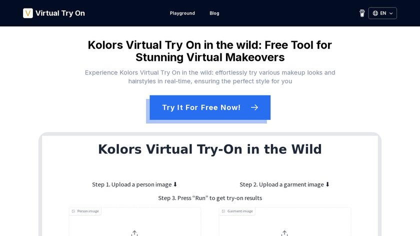 Kolors Virtual Try On Online Landing Page