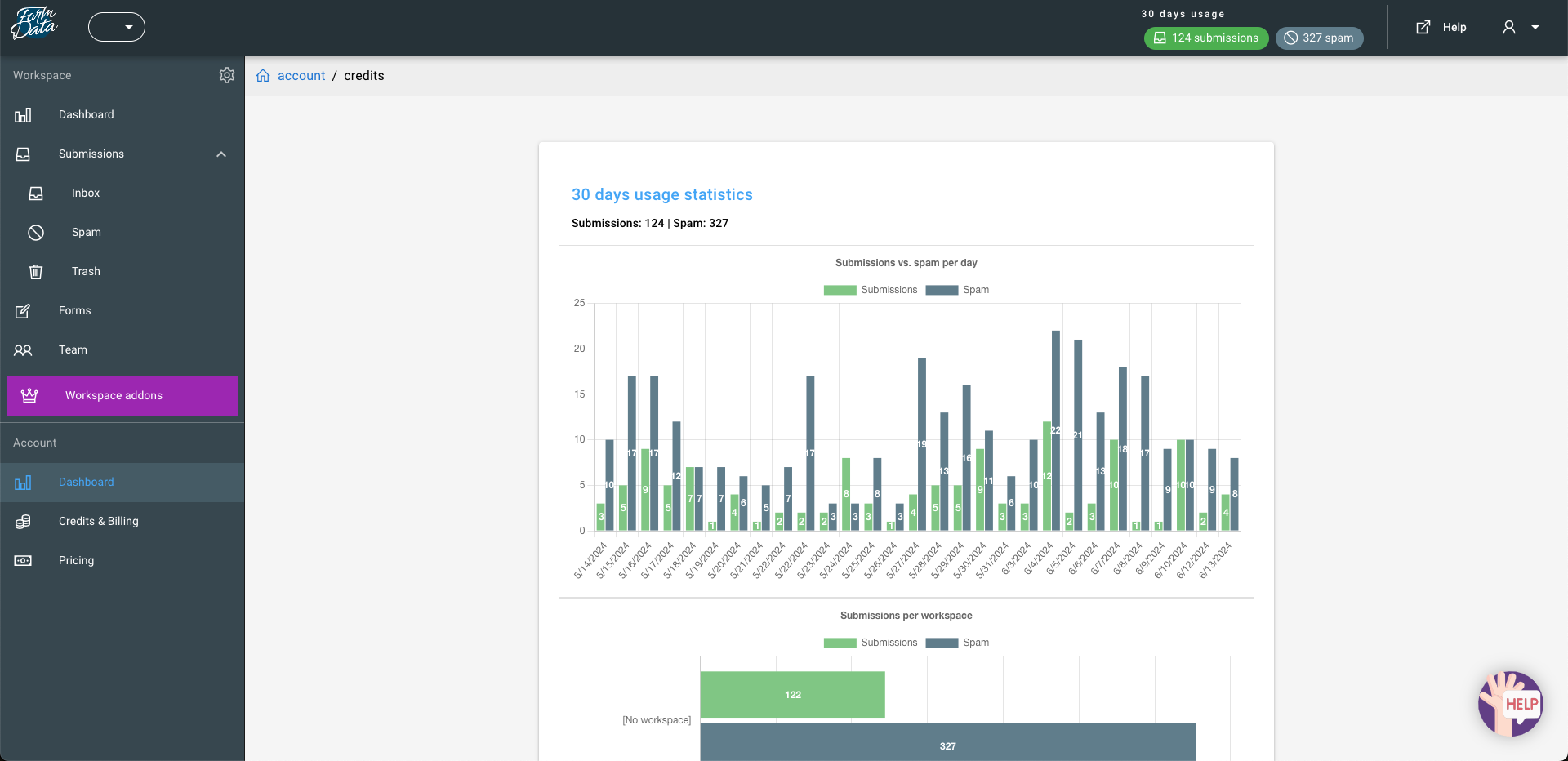 Form-Data Account Dashboard