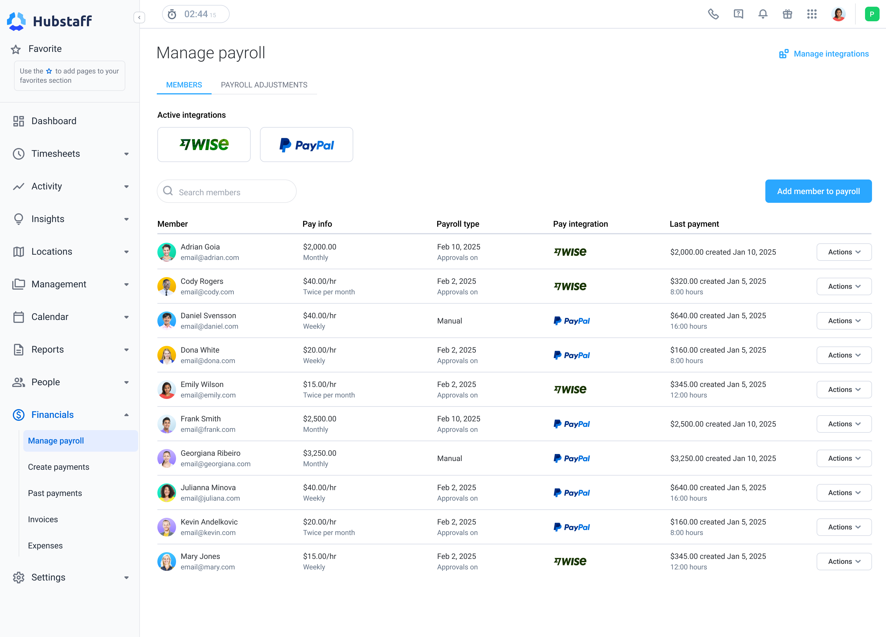 Hubstaff Automated payroll