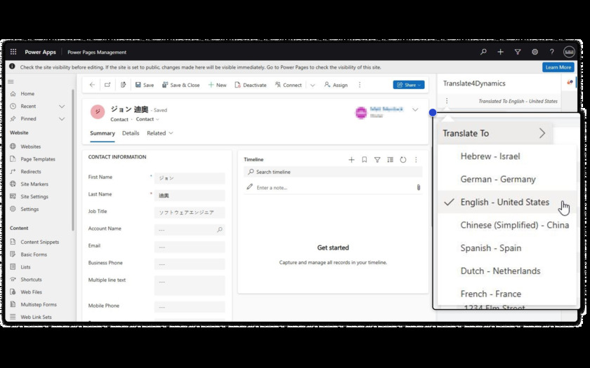 Translate4Dynamics Landing Page
