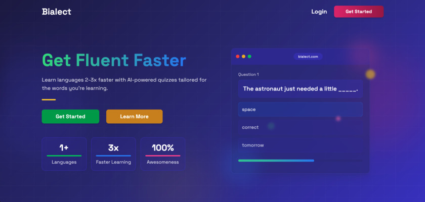 Bialect Landing Page