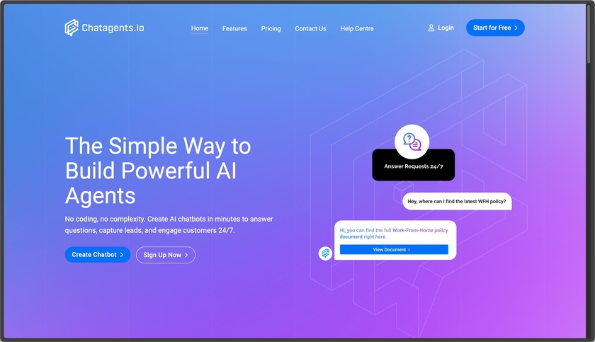 Chatagents.io Landing Page