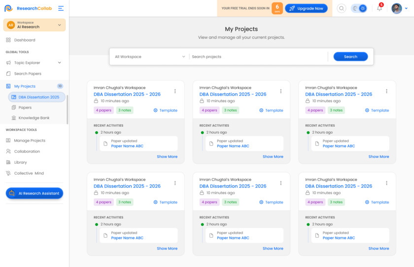 ResearchCollab Landing Page