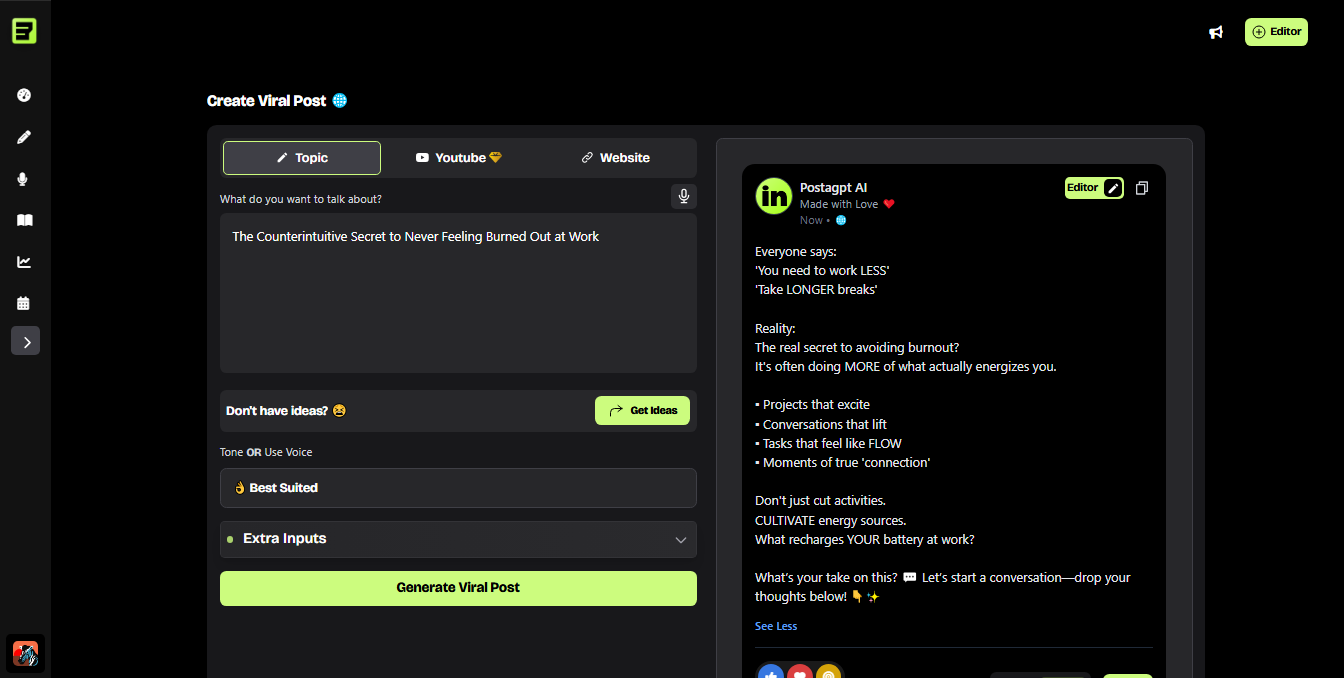 PostaGpt  PostaGPT Post Generated Page