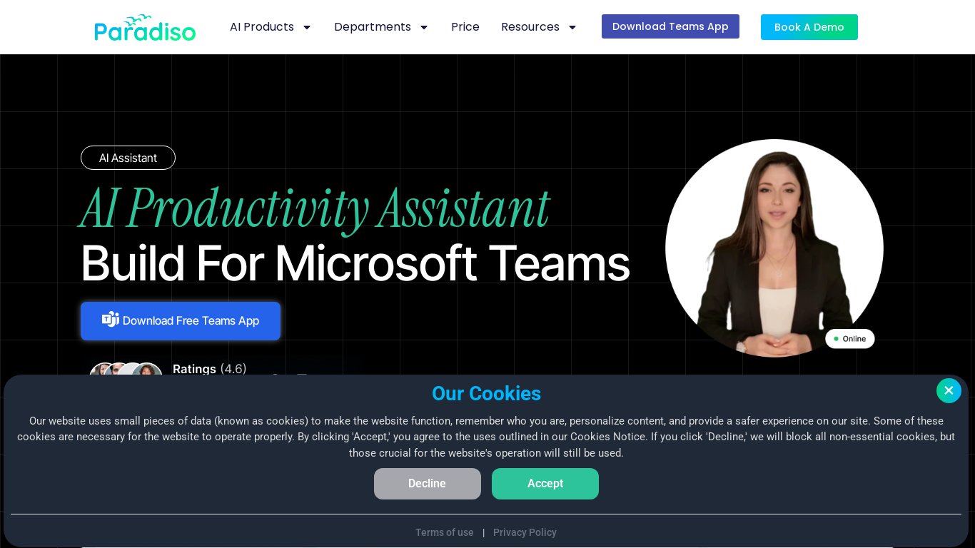 AI Productivity Assistant Landing page