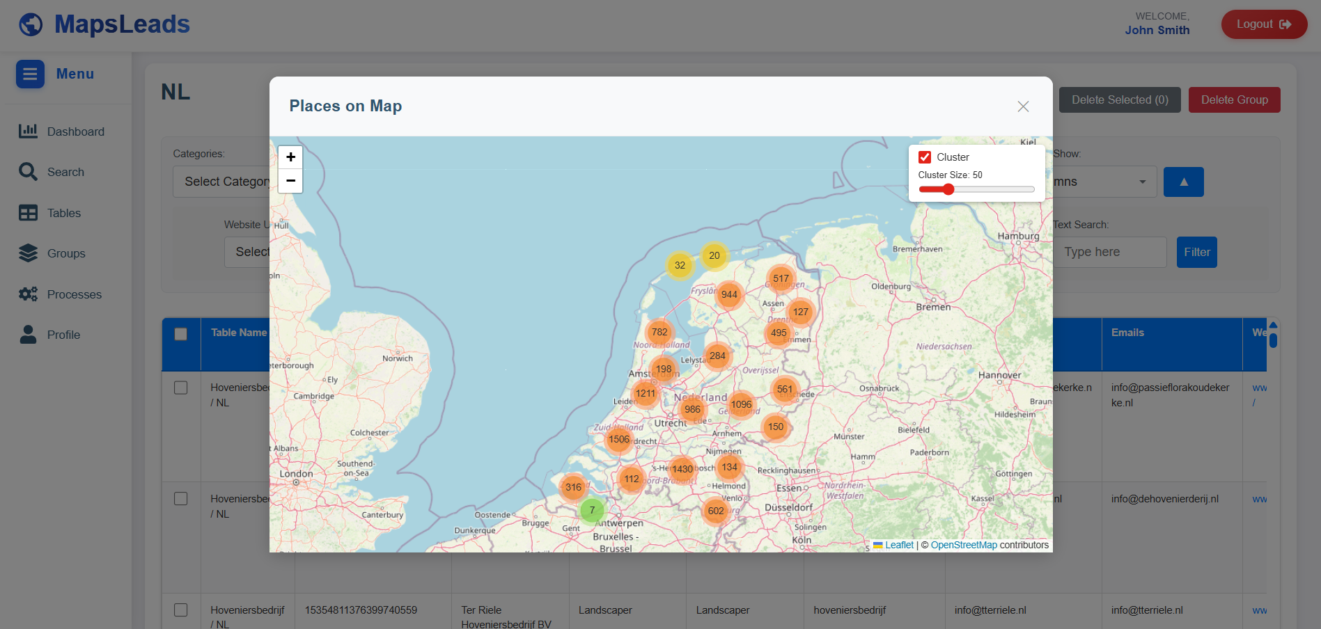 MapsLeads View Data On Map Page