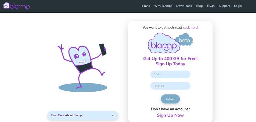 Blomp Landing Page