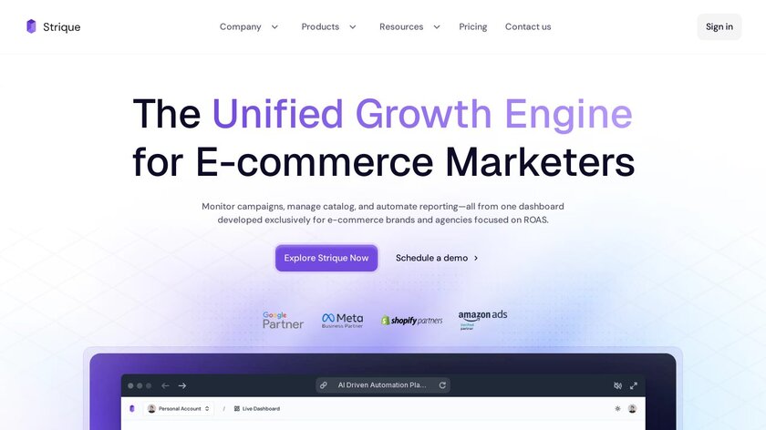 Strique.io Landing Page