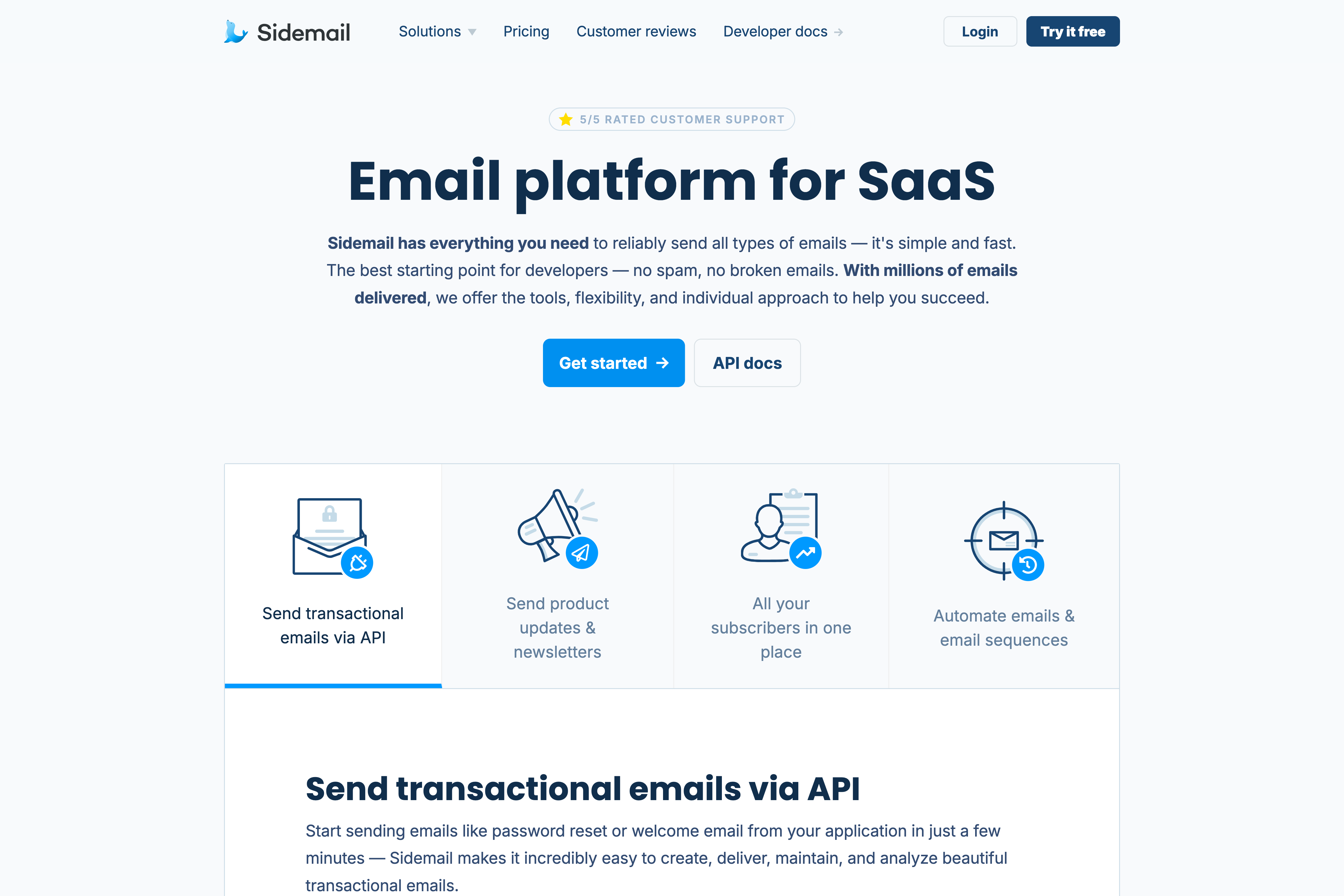 Sidemail Sidemail homepage