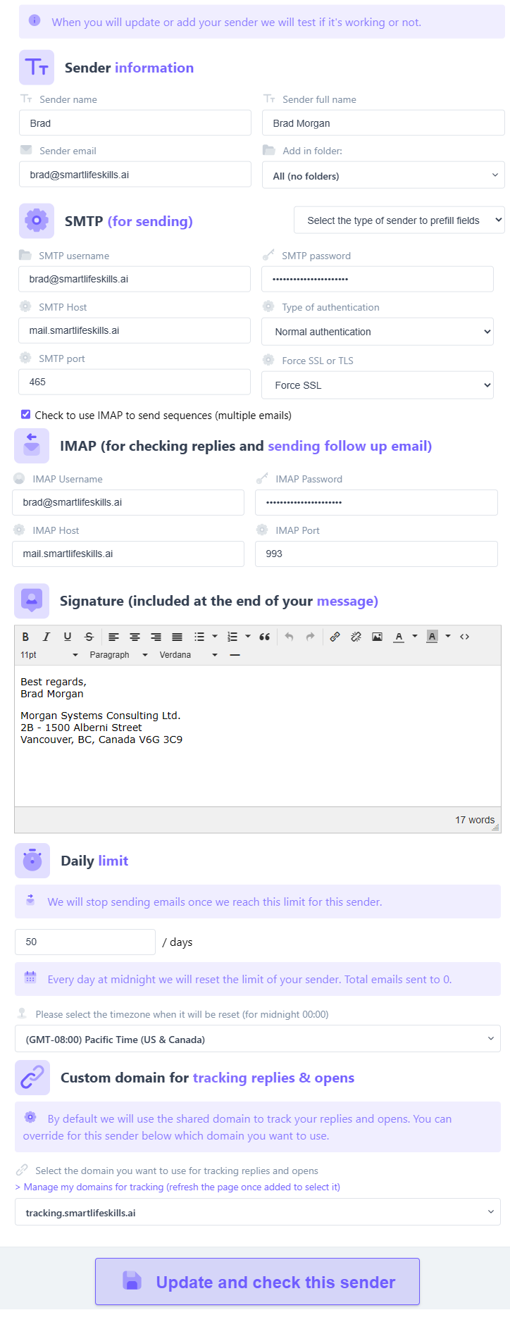 SMART TOOLS by smartlifeskills.ai Email Sender Setup