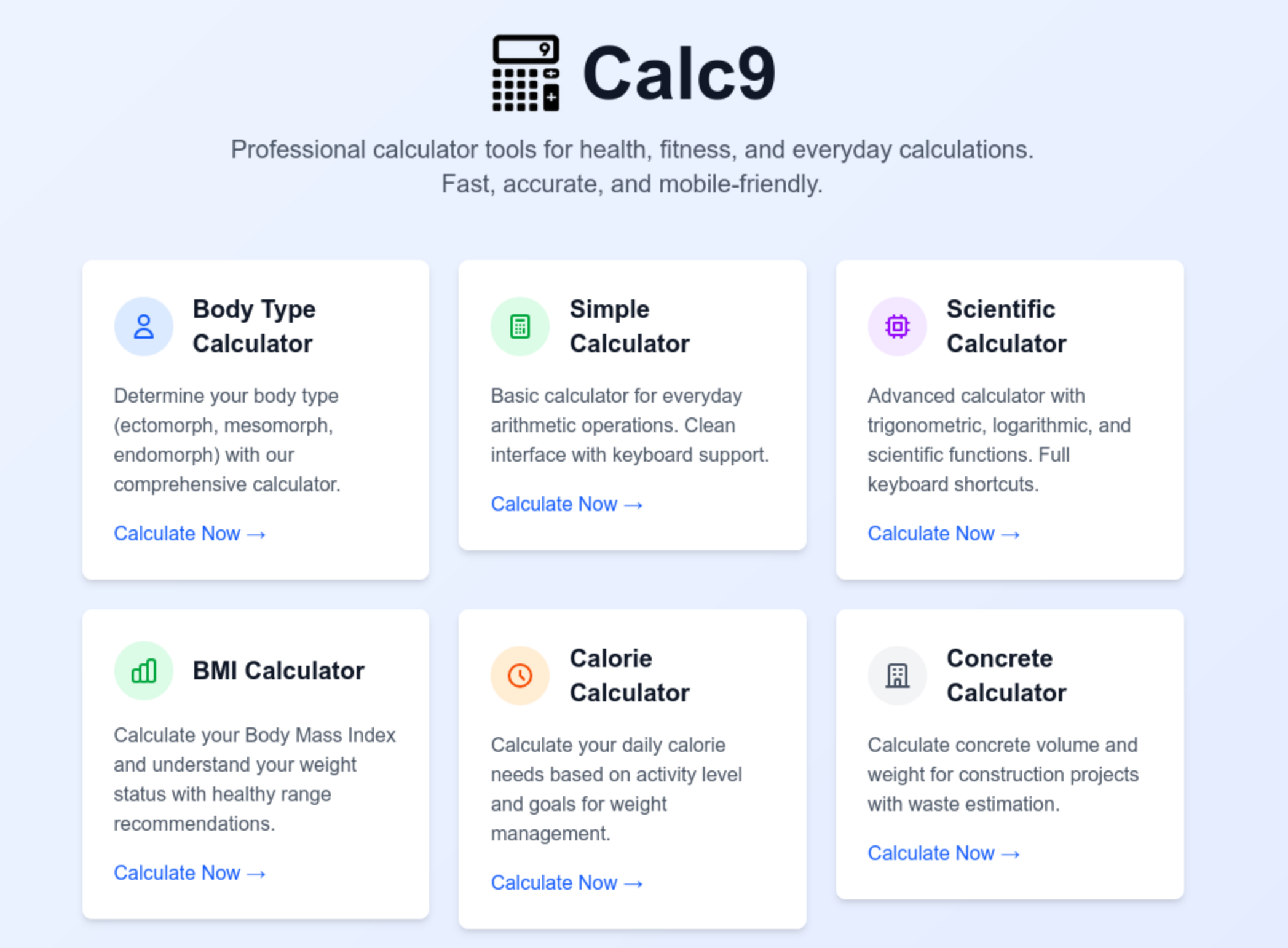 Calc9 home