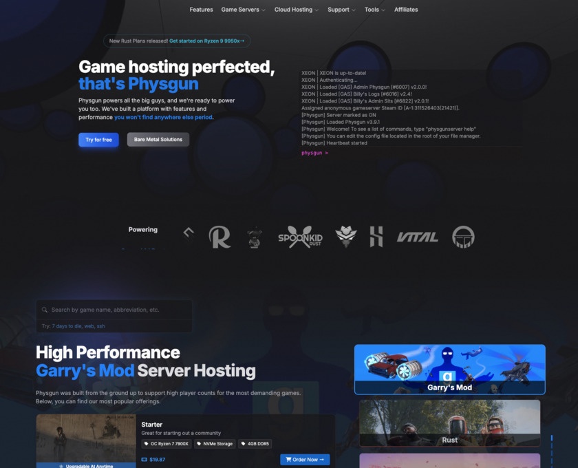 Physgun.com Landing Page