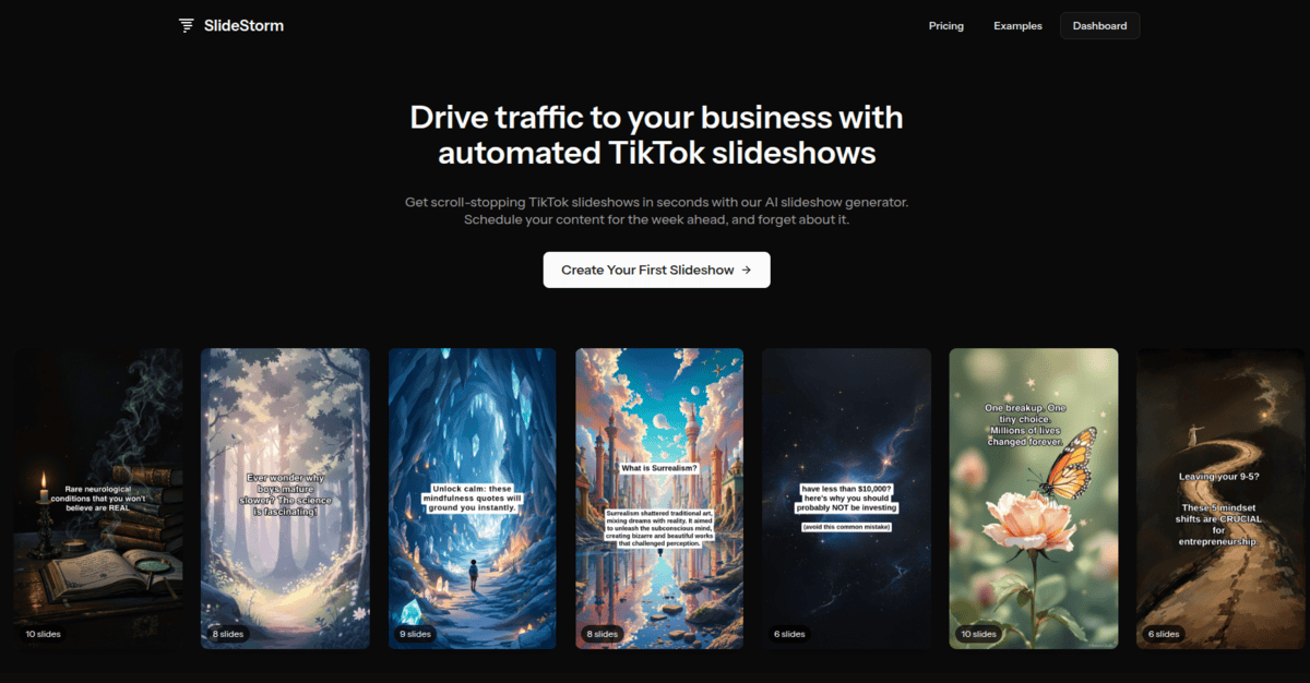 SlideStorm.ai Landing page