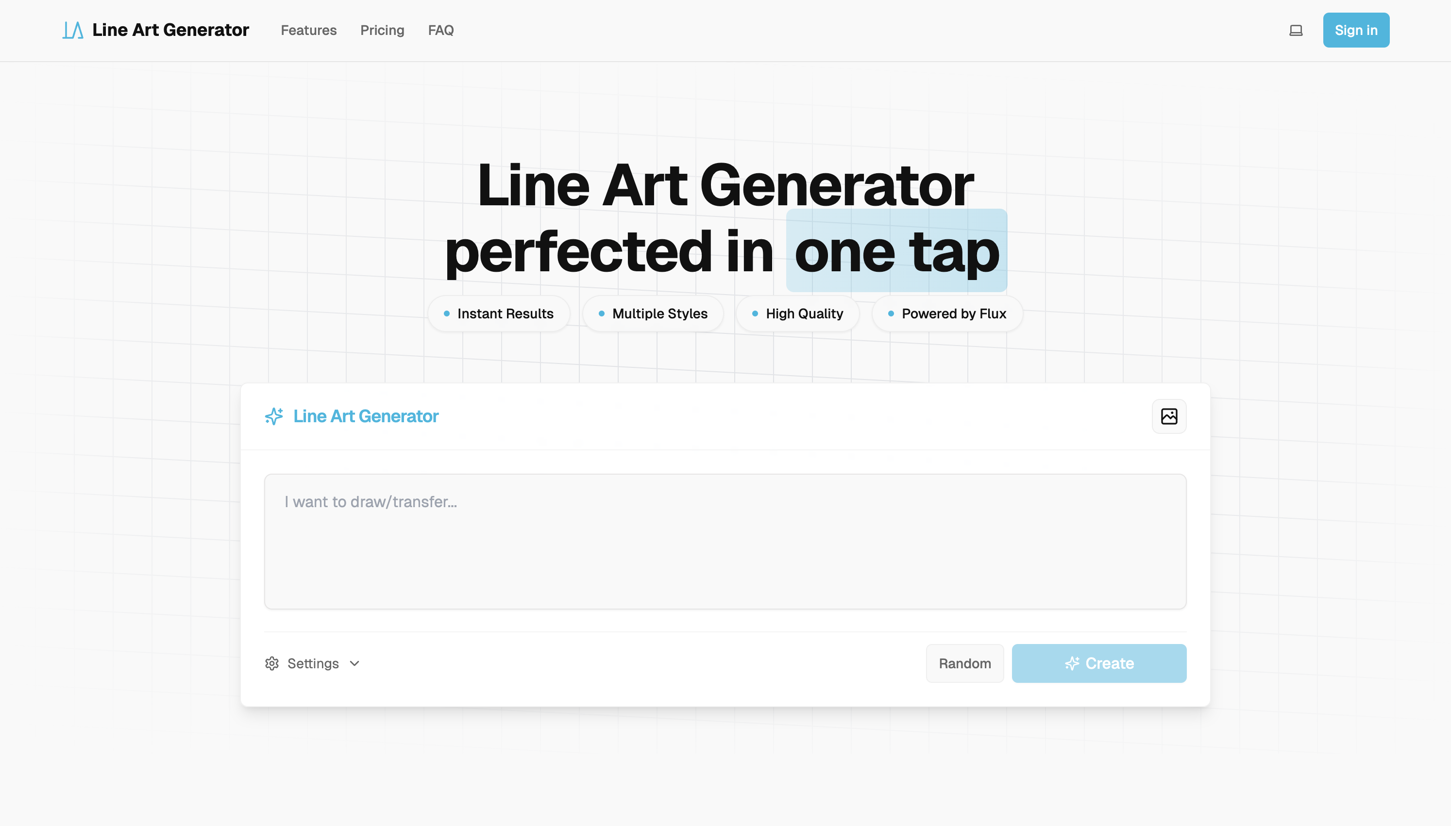Line Art Generator home