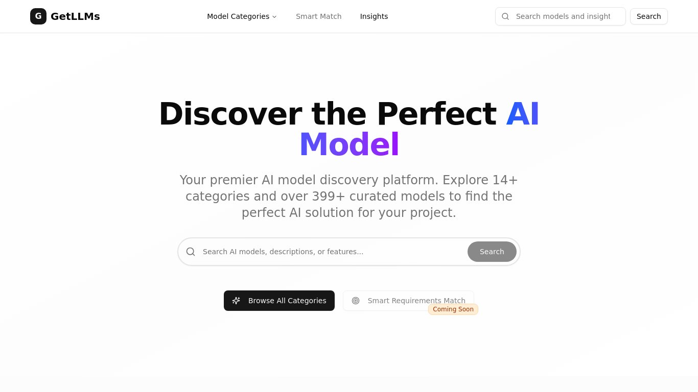 GetLLMs.org Landing page