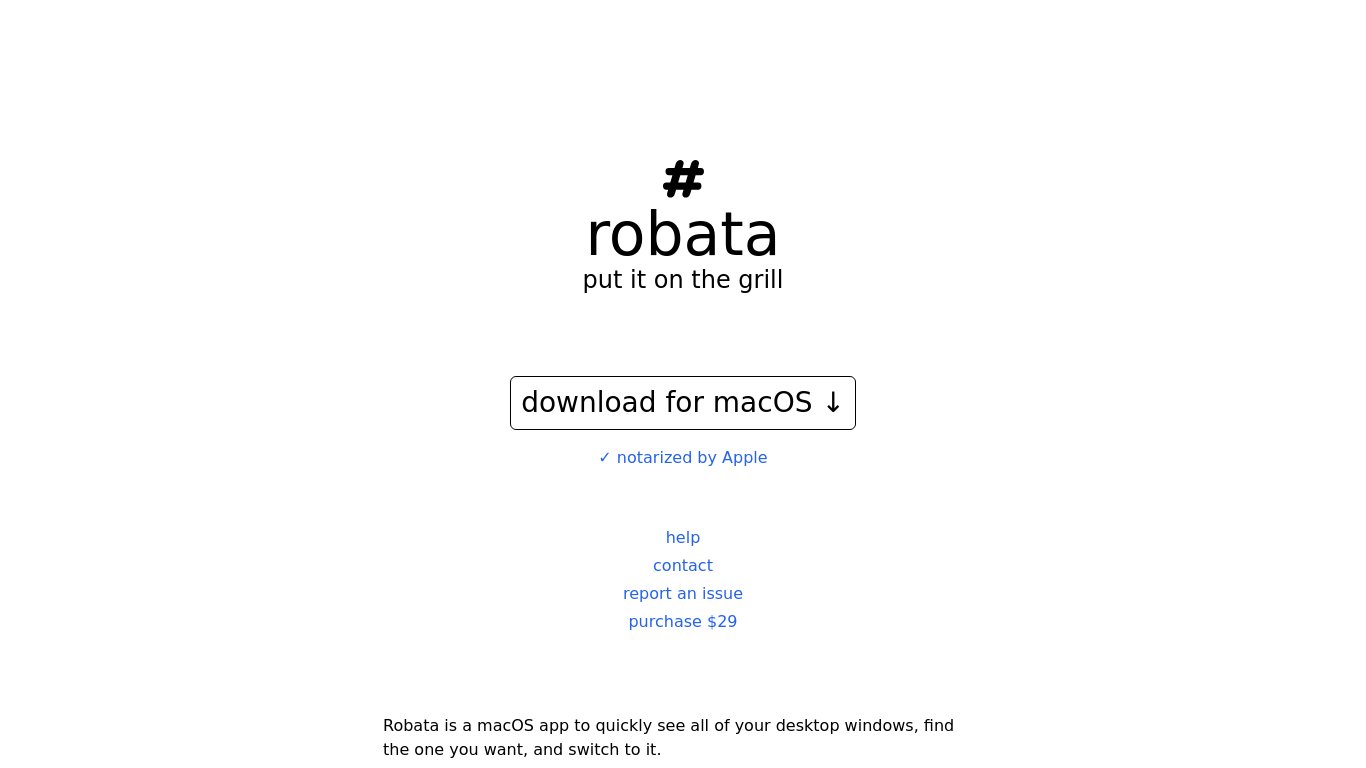 Robata Landing page