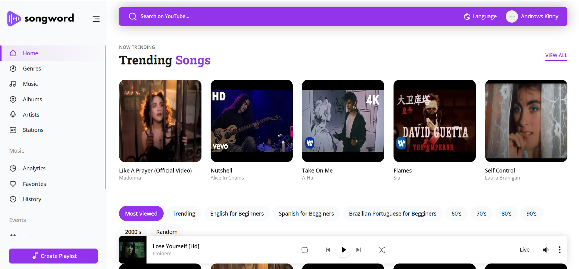 SongWord Choose Songs