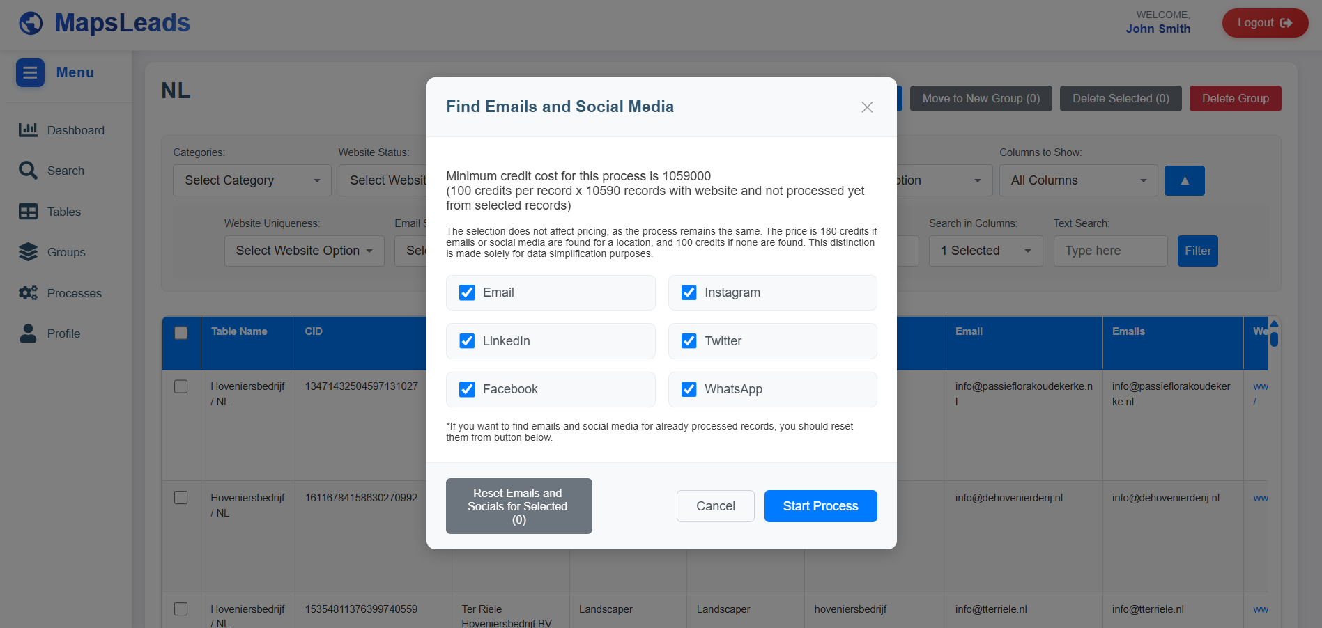 MapsLeads Contact Details Extractor Page