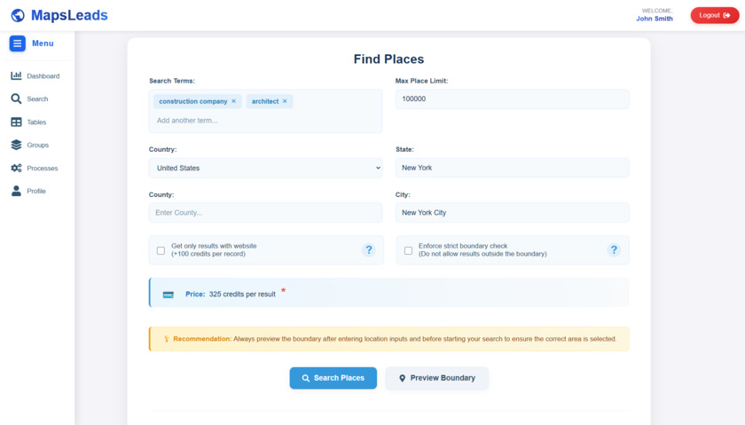 MapsLeads Landing Page