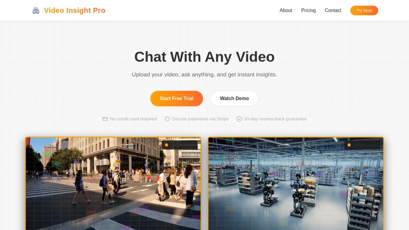 Video Insight Pro Landing Page