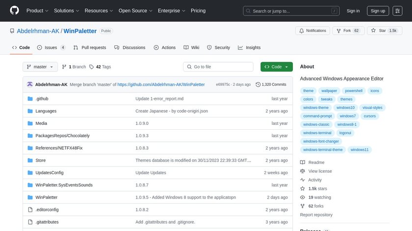 WinPaletter Landing Page