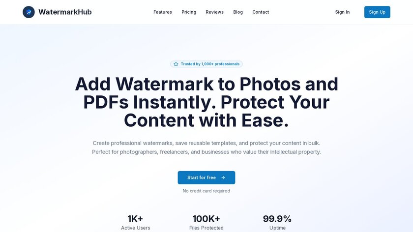 Watermarkhub Landing Page