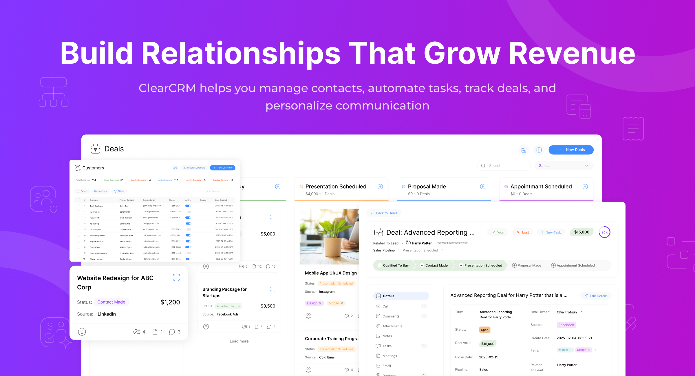 ClearCRM CRM Built for Small Teams: Manage Projects, Sales, and Clients in One Place