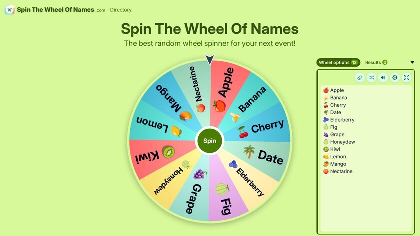 Spin The Wheel Of Names Landing Page