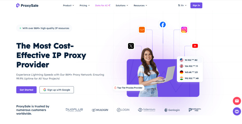 ProxySale Landing Page