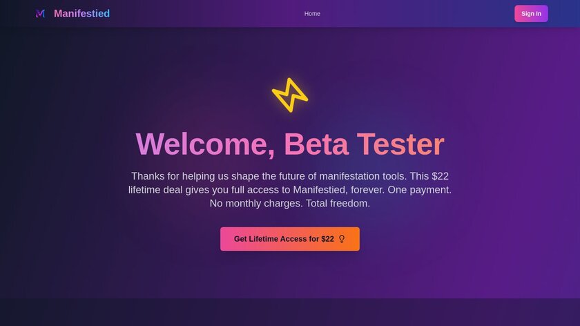 Manifestied Landing Page