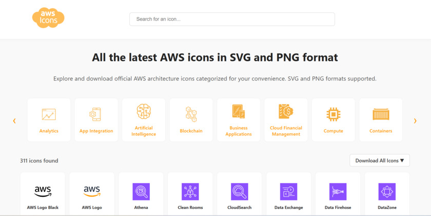 AWS Icon Landing Page
