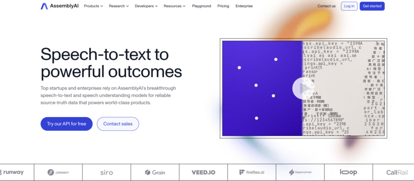 AssemblyAI Landing Page