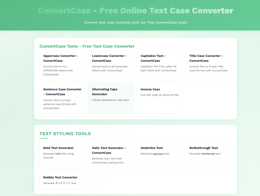 CaseConverter.it.com Landing Page