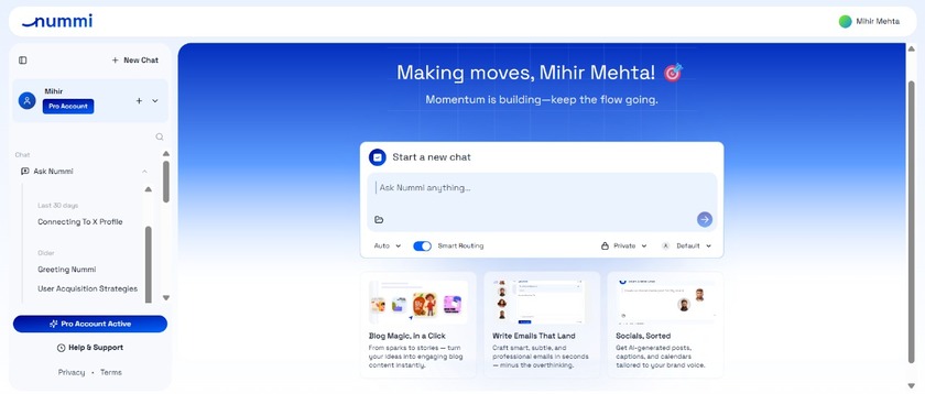 Nummi Landing Page
