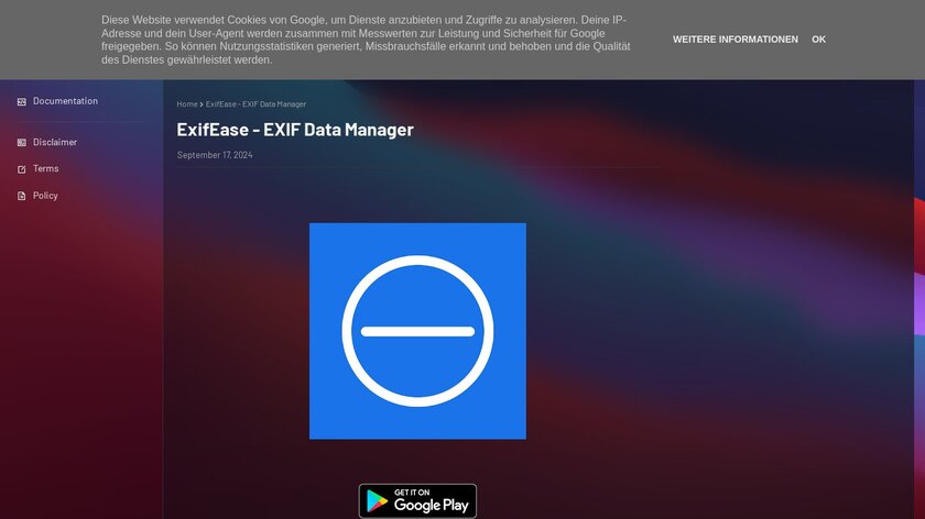 ExifEase Landing Page