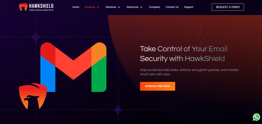 Hawkshield Email Security Landing Page