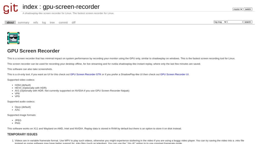 GPU Screen Recorder Landing Page