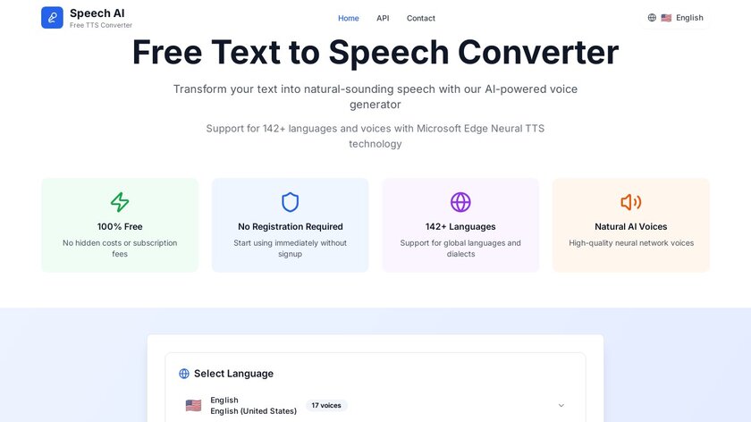SpeechAI.site Landing Page