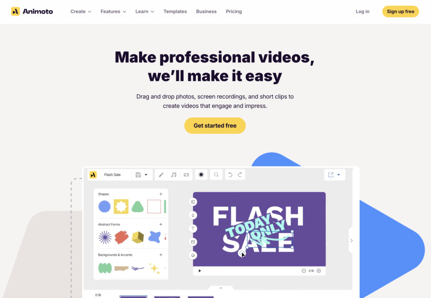 Animoto Landing Page