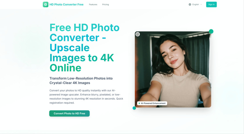 HDPhotoConverter.online Landing Page