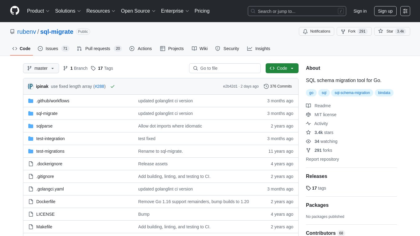 sql-migrate Landing page